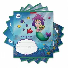 Тетрадь школьная ученическая ErichKrause® Русалочка, 12 листов, клетка 54185