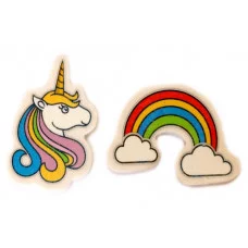 TM"Profit" Набор ластиков фигурных 2 шт РАДУГА И ЕДИНОРОГ 4,1х2,6 см (Л-6374)