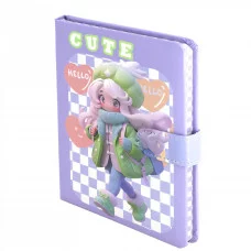 Подарочный блокнот 11,0 см * 18,0 см , 7БЦ, Alingar, ПВХ, поролон, магнитный клапан, 112л., линия, ляссе, цветной срез, "Милая модница", розовый AL11593