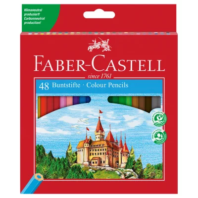 Карандаши цветные Faber-Castell "Замок", 48цв., шестигр.,заточ., картон, европодвес 286244