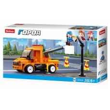 Конструктор пластиковый. SLUBAN Город. Служба электросетей (122 деталь). Арт. M38-B0781D