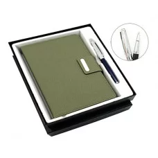 Набор подарочный DB-276 Записная книжка 15*21см, магнитный клапан, зеленый + ручка черный/серебро 328309