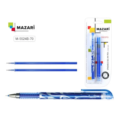 Набор ручка M-5524B-70 со стираемыми чернилами PRESTO, СИНЯЯ + 2стержня игол. пиш. узел 0.5 мм