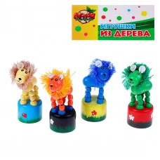 Дергунчик-марионетка "Львёнок", с мехом на подставке, цвета МИКС 245767