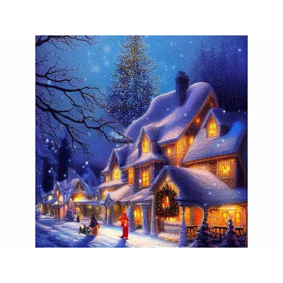 Алмазная мозаика блест. 20х20 см c подр., с полн. заполн. 24цв Большой снежный дом НД-7614