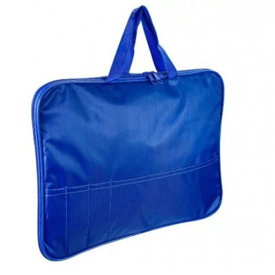 Папка менеджера с карманом  СИНЯЯ (МП-1839) ткань, 360х270мм МП-1839