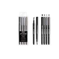 Набор маркеров для скетчинга "STUDIO". Двухсторонние. В наборе: 4 шт. Упаковка: ПВХ чехол с европодвесом STUDIO. Shadows НМД40043