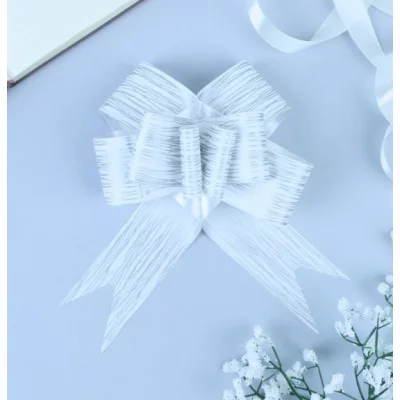 Бант-бабочка №5 "Линии", цвет белый 1149749