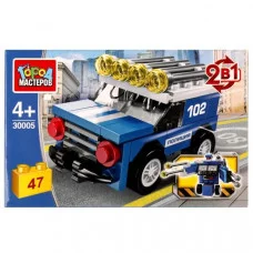 Конструктор ПОЛИЦЕЙСКИЙ ДЖИП 2в1, 47 дет. Город мастеров  30005-JS