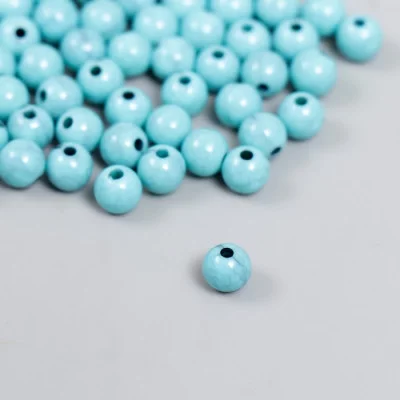Набор бусин для творчества пластик "Имитация бирюзы" d=0,6 см набор 20 гр   7811537