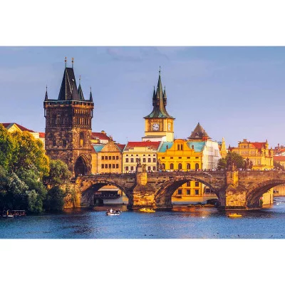 Алмаз мозаика (клас.) 30х40 см, с подр., с полн. заполн.(30цв.) Карлов мост на закате (Арт. НД-0349)