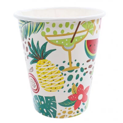 Стаканы бумажные Тропики (250 мл, 6 шт) флоупак ФЛ-6217