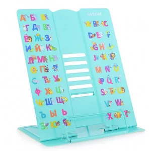 Подставка для учебников и книг "Alphabet" 27x21 см, металлическая окрашенная, вес 600 г, вертикальная, с противоскользящими ножками, с полноцветным рисунком, в пластиковом пакете с европодвесом 806311