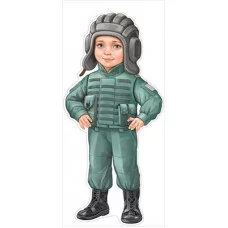 Плакат фигурный А3 Империя Поздравлений Мальчик-танкист 59502