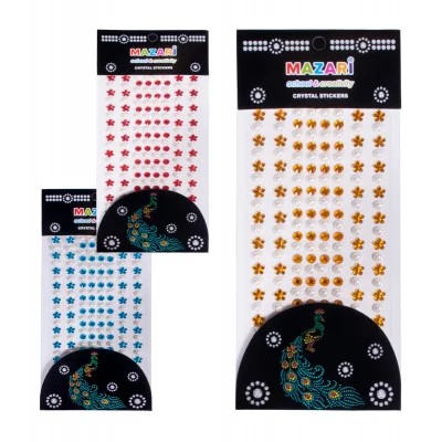 Декор Стразы самоклеющиеся MAZARI "Цветы+круг" 164шт акрил ассорти M-8709 189308
