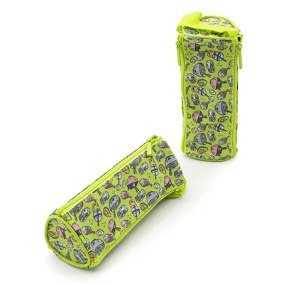 Пенал CK-79 "Суши" треугольный, текстиль, с двумя карманами на молниии, зеленый, в ПВХ-пакете (1/12/240) 320197
