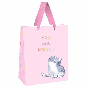 Пакет подарочный 1шт 18*23*10см MESHU "You are special", выборочный лак, белый крафт 354545