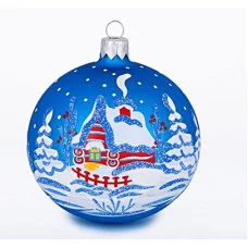 Елочное украшение, шар Ш5 85мм "Зимовье" С704(3)