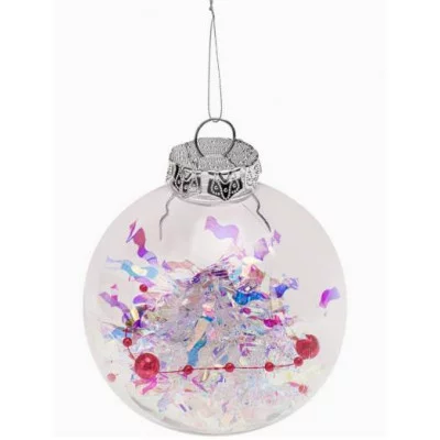 Новогоднее украшение. Елочный шар "Комета" с декором 8см НУ-3439