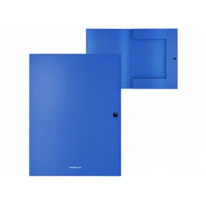 Папка на кнопке пластиковая ErichKrause Matt Classic, с 3 клапанами, 8мм, A4, синий 47228