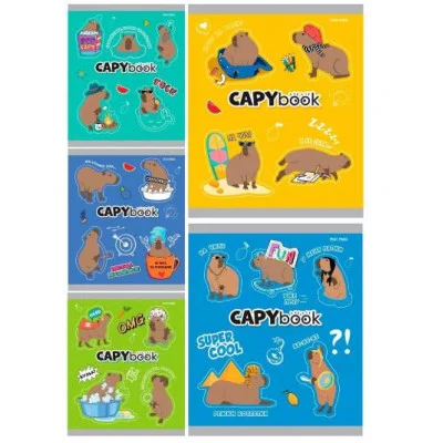 Тетрадь КЛЕТКА 48л. ОЧАРОВАТЕЛЬНАЯ КАПИБАРА - 1 (48-1177) цветная мелованная обложка 48-1177