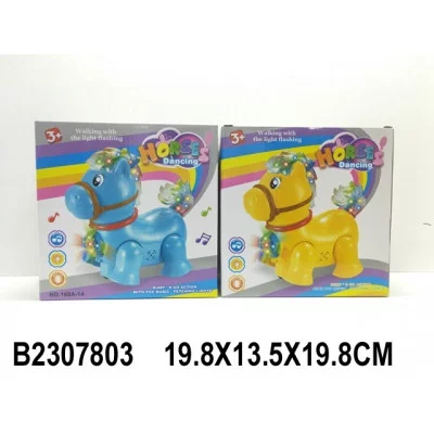 Лошадка на батарейках, в ассорт.,  свет. и звук. эффекты, в/к 19,8*13,5*19,8 см 2307803
