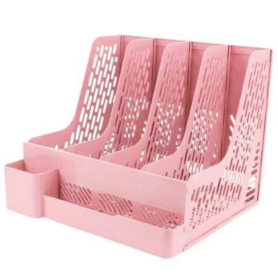 Лоток вертикальный 4 отделения розовый DV-14924-1