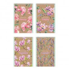 Блокнот А6 гребень 40л. клетка Floral&Craft ассорти Б6гр40 8881
