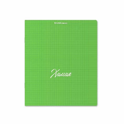 Тетрадь общая ученическая с пластиковой обложкой на скобе ErichKrause NEON, зеленый, ХИМИЯ, 48 листов, клетка 59555
