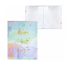 Папка с 40 вкладышами Alingar А4 310х235 мм пластик 400 мкм мраморный дизайн с надписью "Dream" зеленый 1шт AL12806/2