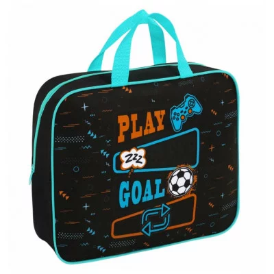 Папка на молнии с ручками BRAUBERG А4, 1 отделение, полиэстер, 80 мм, "Play sleep repeat", 272181