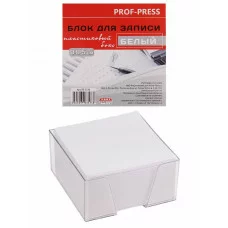 Блок для записи 90х90х50 БЕЛЫЙ (БЗ-3576) непроклеенный 65гр.в пластик. боксе БЗ-3576