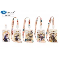 Бейдж для пропусков, проездных: АНИМЕ вертикальный, изготовлен из пластмассы, с рисунком ассорти МС-6641