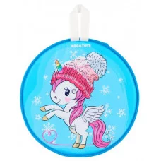 Сани-ледянка c принтом, Единорог розовый 350мм. 12211