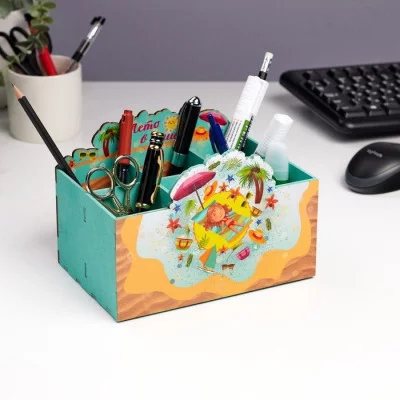 Органайзер для хранения мелочей "Лето в душе!" 6 отделений, 18,7х12,5х12,5 см 9908640