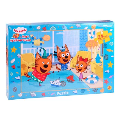 Пазлы maxi 24 "Три кота (new 1)" (АО "СТС") 90099