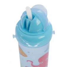 Бутылка для воды Alingar, детская, пластик, 500 мл, силиконовая трубочка, уплотнитель, карабин, ремешок, ассорти, "Удивительный мир" AL10488