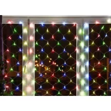 Гирлянда. Сетка 3х2 м прозрачная нить 192 лампы разноцветных ламп 8 режимов ГС-0003