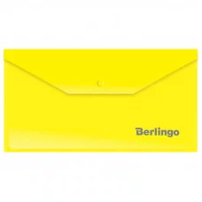 Папка-конверт на кнопке C6, 180мкм, желтая BERLINGO* 153945