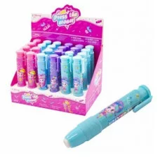 Ластик Yalong "Модницы", синтетический каучук, цилиндрический, выдвижной пласт. корпус, цвет ассорти