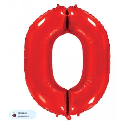 Шар (40\'\'/102 см) Цифра, 0, Красный, 1 шт. в уп. B901760R