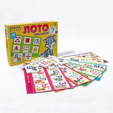 ЛОТО ПЛАСТИКОВОЕ 48 фишек. АЗБУКА И СЧЕТ ИН-8084