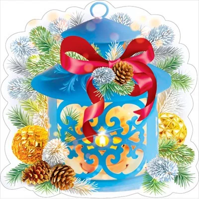 Украшение на скотче фонарик новогодний 079.343