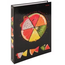Тетрадь КЛЕТКА 80л. ФРУКТОВЫЙ КОЛЛАЖ (80-2295) (на кольцах) 80-2295