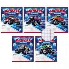 Тетрадь школьная ученическая ErichKrause Monster Car 18 листов клетка 49203