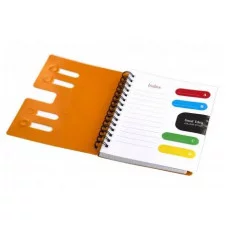 Тетрадь 120л., А5, клетка, Alingar "Good Idea", гребень, пластиковая обложка с информ окном, цветные пластиковые разделители, ассорти AL10562