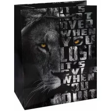 Пакет подарочный с глянц.ламинацией 26,4x32,7x13,6 см (L) Стильный лев, 157 г ПКП-4322