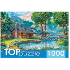 TOPpuzzle. ПАЗЛЫ 1000 элементов. ХТП1000-2166 Домик у лесного пруда