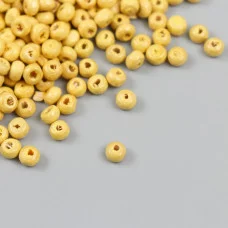 Бусины для творчества дерево "Жёлтые" d=0,4 см набор 20 гр   9888429