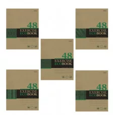 Тетрадь 48л А5ф ЛИНИЯ на скобе КРАФТ 5 диз.в блоке скругл.углы серия -Экобук- 066261